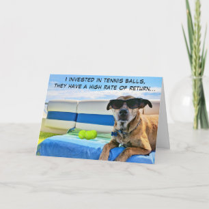 Ruhestandsfeier lustiger Hund Investor Karte