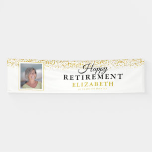 Ruhestandsfeier Party Gold Glitter Foto Banner