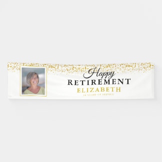 Ruhestandsfeier Party Gold Glitter Foto Banner