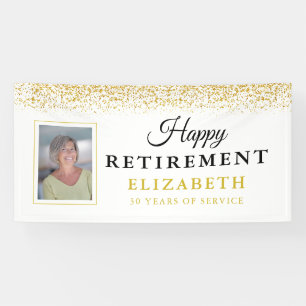Ruhestandsfeier Party Gold Glitter Foto Banner