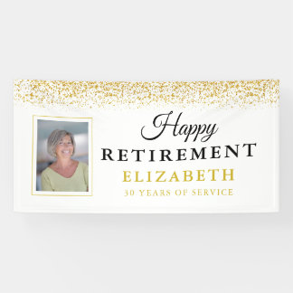 Ruhestandsfeier Party Gold Glitter Foto Banner