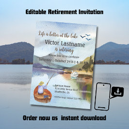 Ruhestandsfischerei am Seeufer Ankündigung