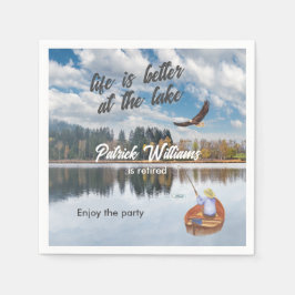 Ruhestandsfischerei am Seeufer Serviette