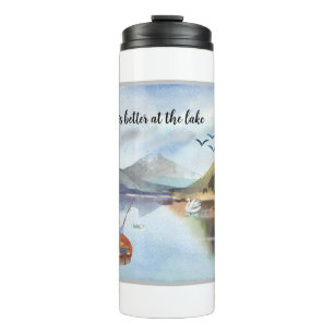 Ruhestandsfischerei am Seeufer Thermosbecher