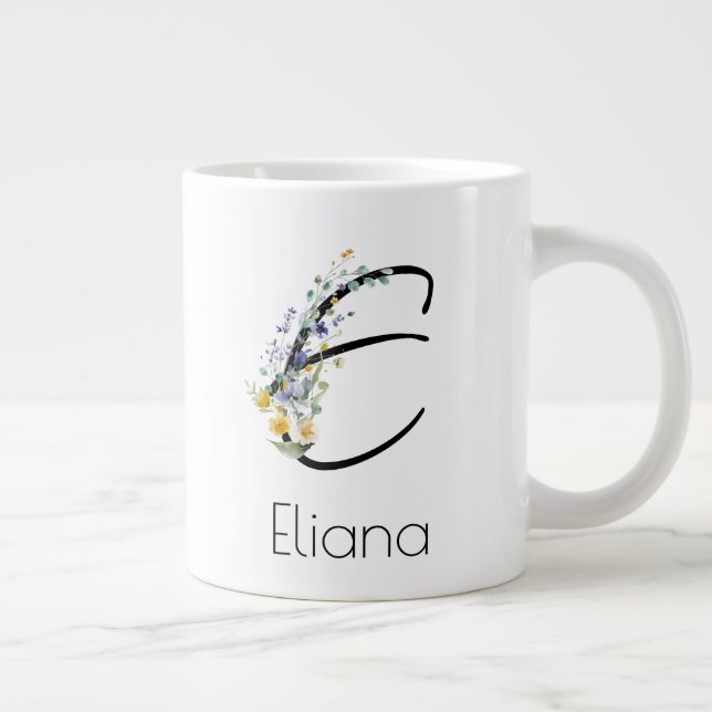 Ruhestandsgeschenk Arbeitgeber monogramm Aquarell Jumbo-Tasse (Rechts)