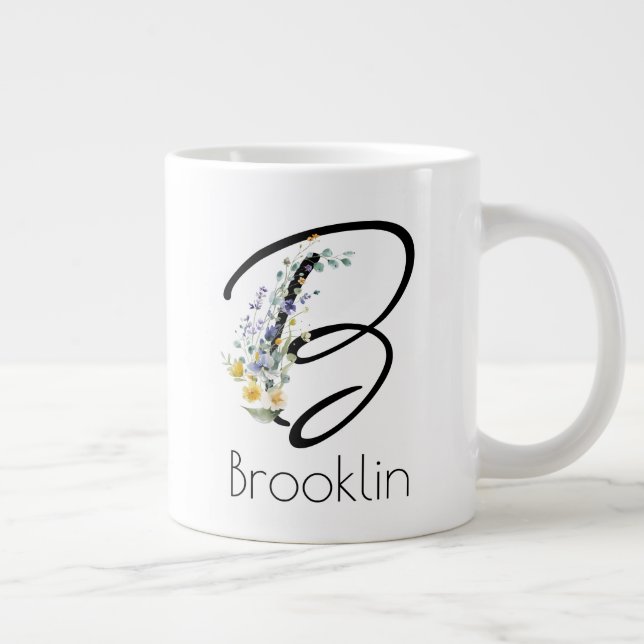 Ruhestandsgeschenk Arbeitgeber monogramm Aquarell Jumbo-Tasse (Rechts)