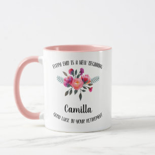Ruhestandsgeschenk für Frauen, Becher und Unterset Tasse