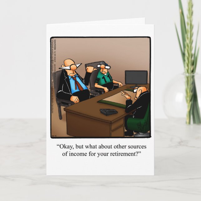 Ruhestandsgrußkarte Spaß "Spectickles" Karte (Vorderseite)