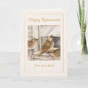 Ruhestandskarte   Für Sie  “Frei wie ein Vogel” Dankeskarte