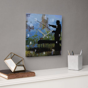 Ruhestandsmauer für ältere Menschen Quadratische Wanduhr