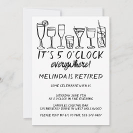 RUHESTANDSPARTY 17 UHR ÜBERALL Cocktail Drinks Einladung