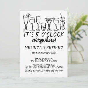 RUHESTANDSPARTY 17 UHR ÜBERALL Cocktail Drinks Einladung