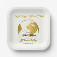 Ruhestandsparty Goldene Umrandung Globus Glücklich