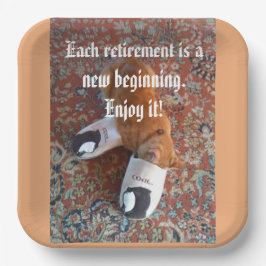 Ruhestandsparty Serviette Ingwerkatze schlafendes Pappteller