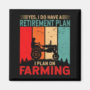 Ruhestandsplan Ich plane lustige Landwirtschaft lu Magnet