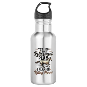 Ruhestandsplan Reitpferde Vintage-Shirt-Design Edelstahlflasche