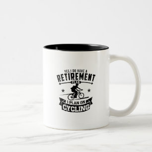 Ruhestandsplanradfahren Zweifarbige Tasse