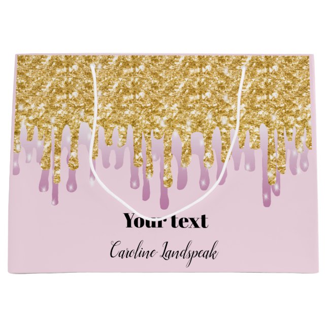 Ruhestandsregelung für rosa und goldene Tropfen  Große Geschenktüte (Vorderseite)