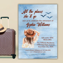 Ruhestandsreise an allen Orten Frau Aquarell