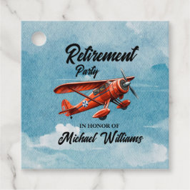 Ruhestandsreisen Themengebiet Party Rotes Flugzeug Geschenkanhänger