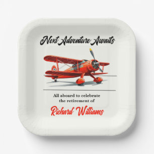 Ruhestandsreisen Themengebiet Party Rotes Flugzeug Pappteller