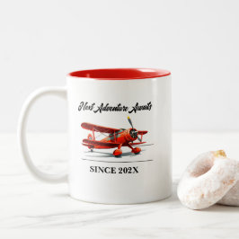 Ruhestandsreisen Themengebiet Party Rotes Flugzeug Zweifarbige Tasse