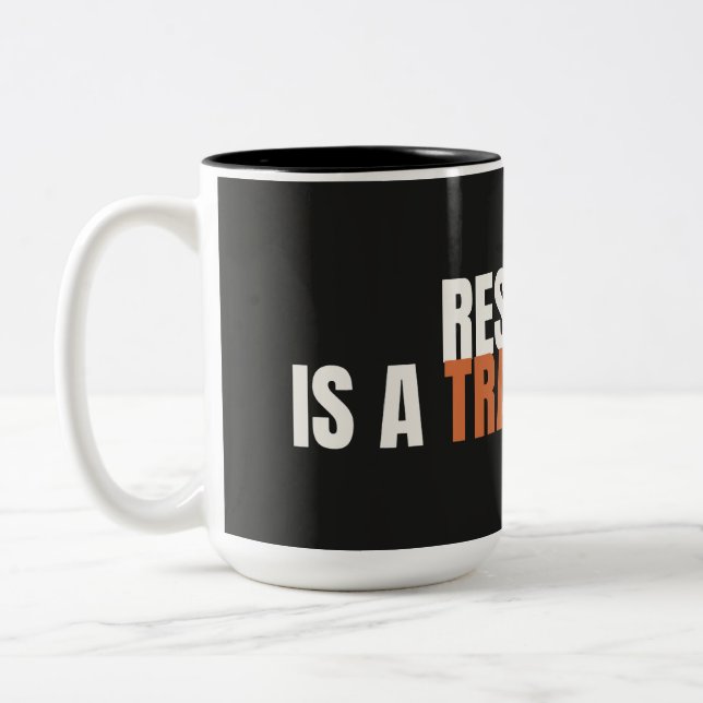 Ruhetag ist ein Trainingstag Gym Motivation Tasse (Links)