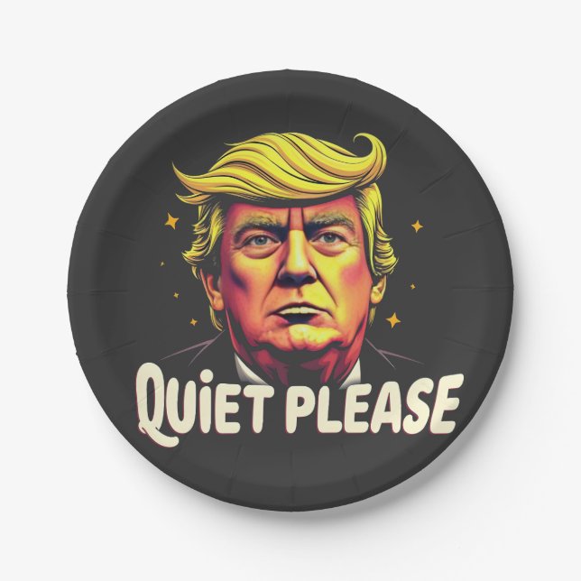 Ruhig bitte Trump Kamala Präsident Debatte Pappteller (Vorderseite)