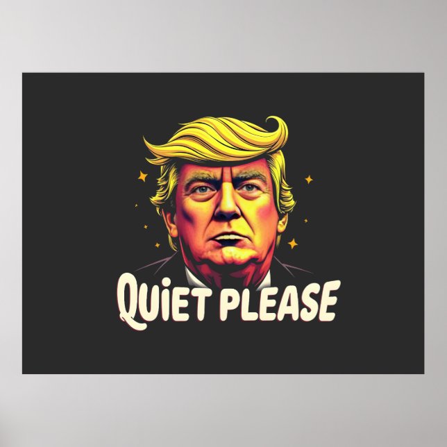 Ruhig bitte Trump Kamala Präsident Debatte Poster (Vorne)