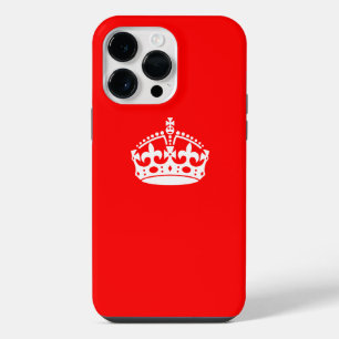 RUHIG BLEIBEN KRONE auf Rot Anpassen! iPhone 14 Pro Max Hülle