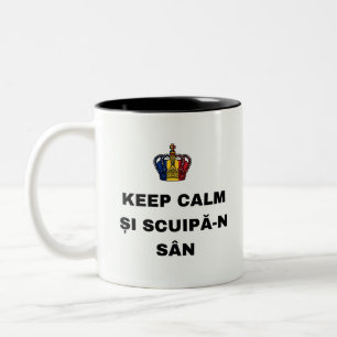 RUHIG BLEIBEN ȘI AUF DIE BRUST SPEICHErn Zweifarbige Tasse