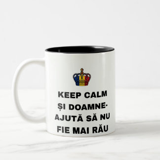 RUHIG BLEIBEN ȘI HERR, HILF, DASS ES NICHT SCHLIMM ZWEIFARBIGE TASSE