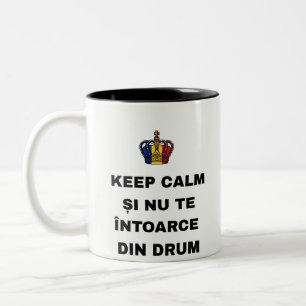 RUHIG BLEIBEN ȘI NICHT AUF DEM WEG UMKEHREN ZWEIFARBIGE TASSE