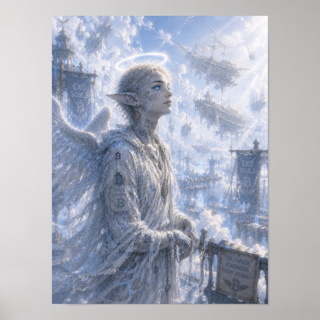 Ruhig / Engel / Wolkenhafen Poster (Vorne)