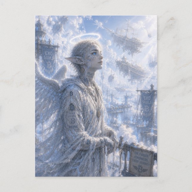 Ruhig / Engel / Wolkenhafen Postkarte (Vorderseite)