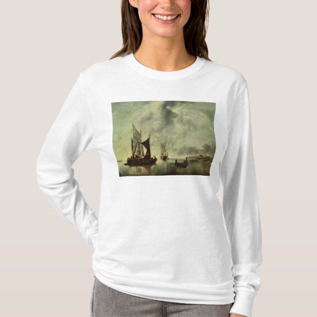 Ruhig oder, Boote nahe der Küste, nach 1651 T-Shirt (Vorderseite)