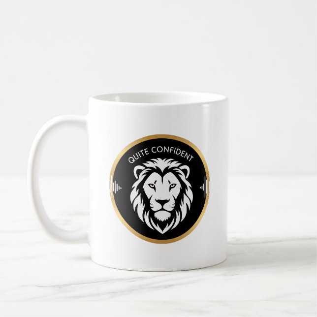 Ruhig Selbstbewusst – Minimalistisches Typografie- Kaffeetasse (Links)