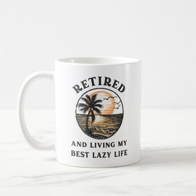 Ruhig und lebe mein schönes Leben Kaffeetasse (Links)
