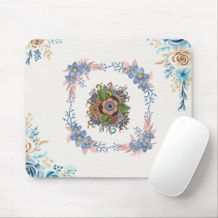 Ruhige Aquarell-Garten – Helles florales Design Mousepad