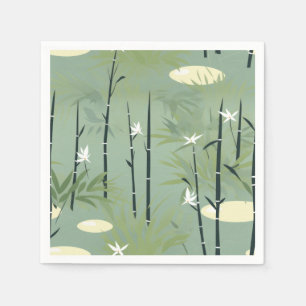 Ruhige Asiatische Bambusblüte (11) Serviette