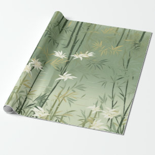 Ruhige Asiatische Bambusblüte Geschenkpapier