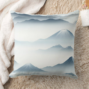 Ruhige Berge Schnee Blau Weiße Szene Kissen