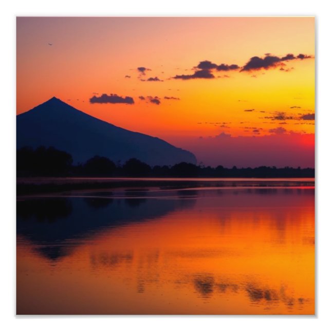 Ruhige Bergsee Sunset Fotodruck (Vorne)