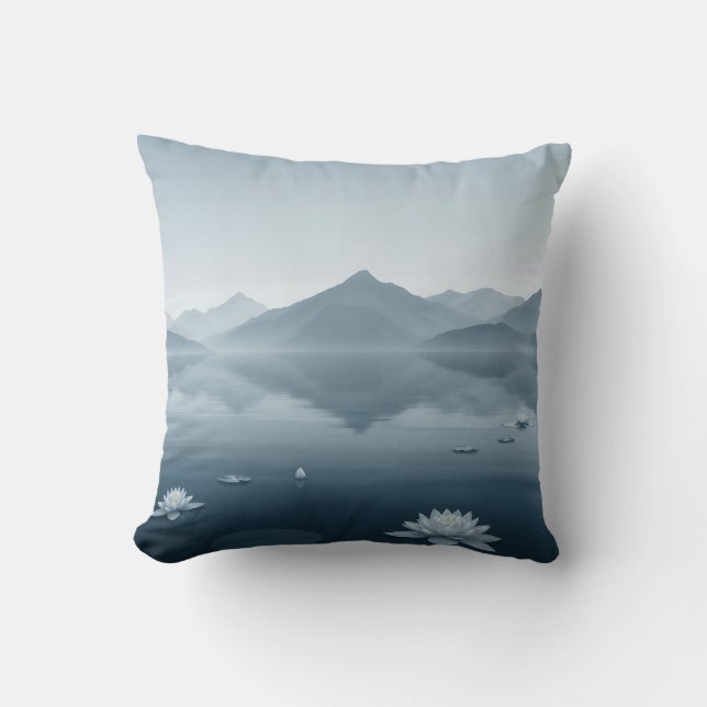 Ruhige Bergseen mit Wasserläufen Kissen (Vorderseite)
