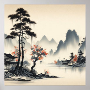 Ruhige Bergwelt Poster