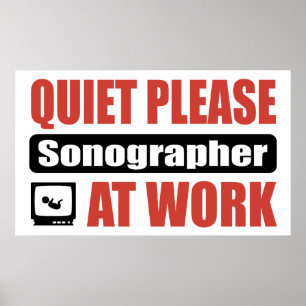 Ruhige Bitte Sonographin am Arbeitsplatz Poster