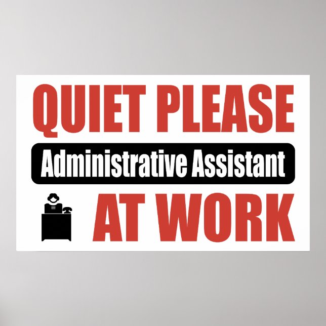 Ruhige bitte Verwaltungsassistentin am Arbeitsplat Poster (Vorne)