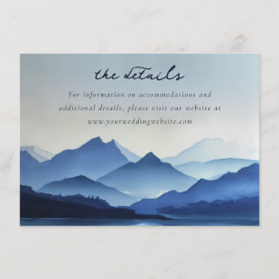 Ruhige Blaue Aquarellberge Begleitkarte