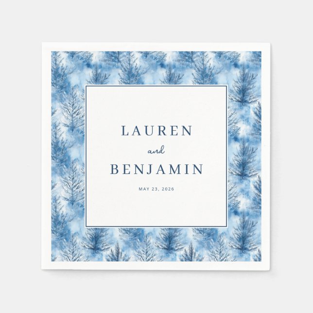 Ruhige Blaue Kiefern Serviette (Vorderseite)