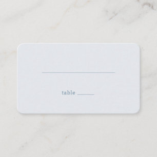 Ruhige Blaue Minimalistische Linie Platzkarte